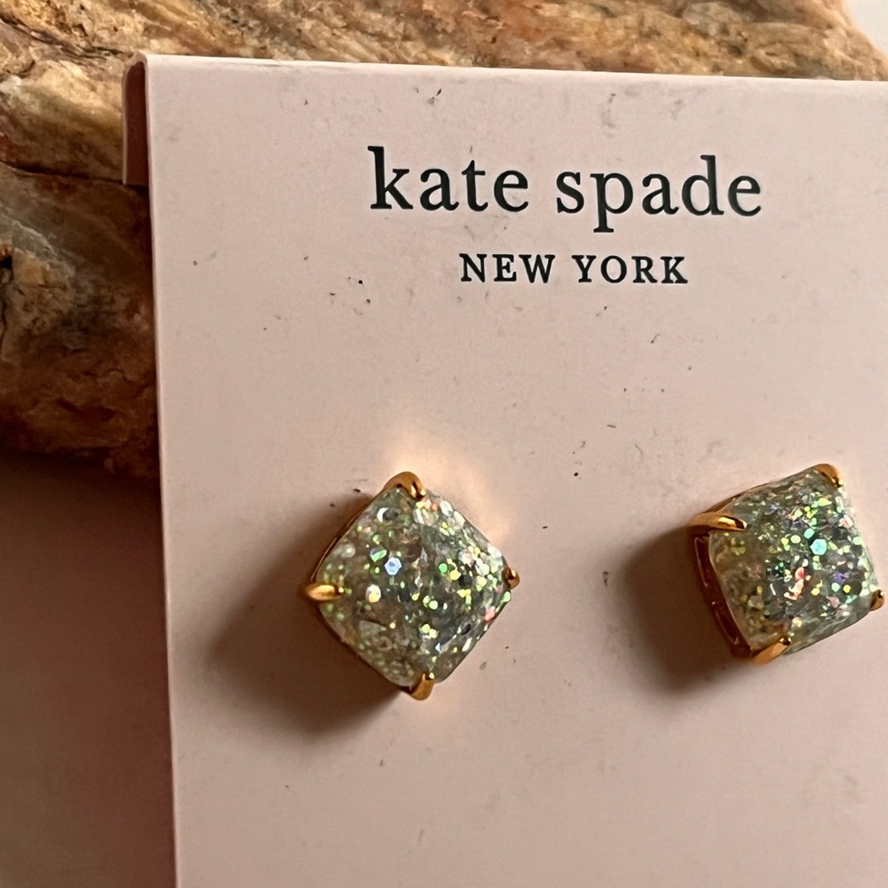 Kate Spade Iridescent Gold Tone Earrings NEW